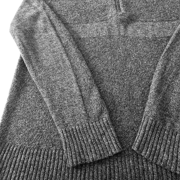 SMARTWOOL RIPPLE RIDGE HALF ZIP CHARCOAL GREY MERINO BLEND SWEATER - Picture 10 of 16
